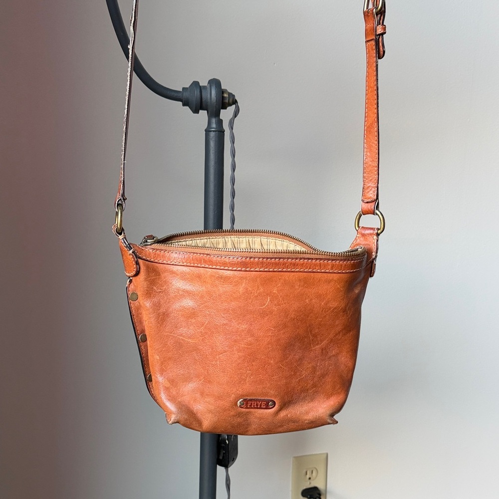 Frye rich brown/cognac genuine leather purse